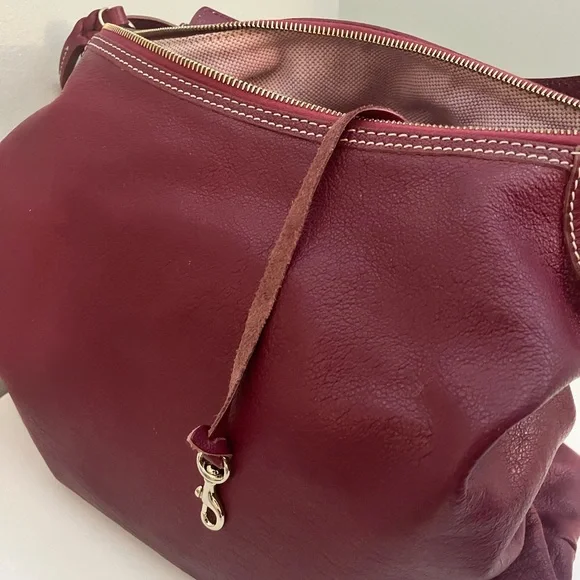 Dooney & Bourke Burgundy Leather Hobo Bag - Picture 14 of 14